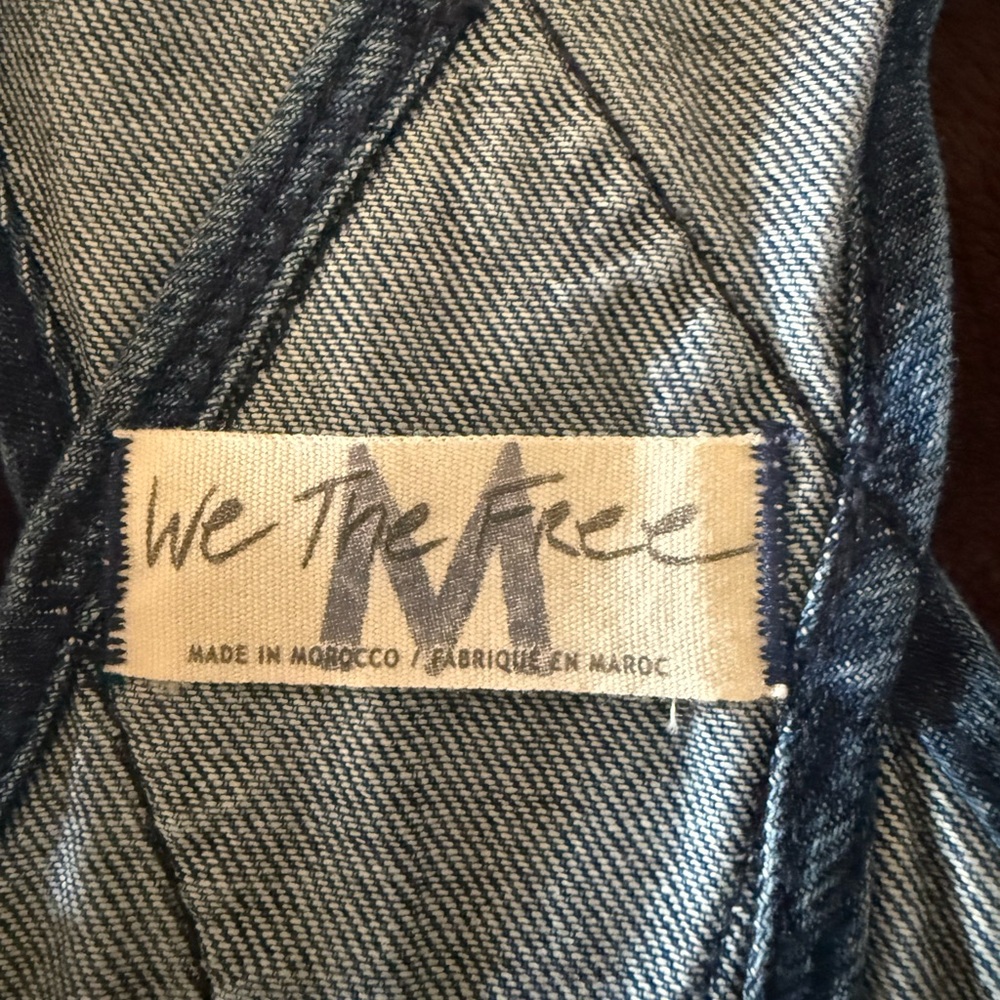 Free People NEW Ziggy Square Neck Sleeveless Denim Cuffed Overalls - Picture 5 of 7